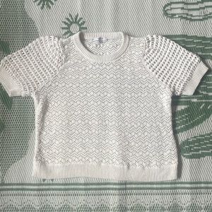 Madewell cream short sleeve sweater top